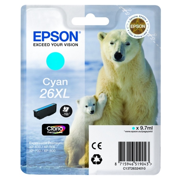 Epson 26XL cyan 9,7 ml