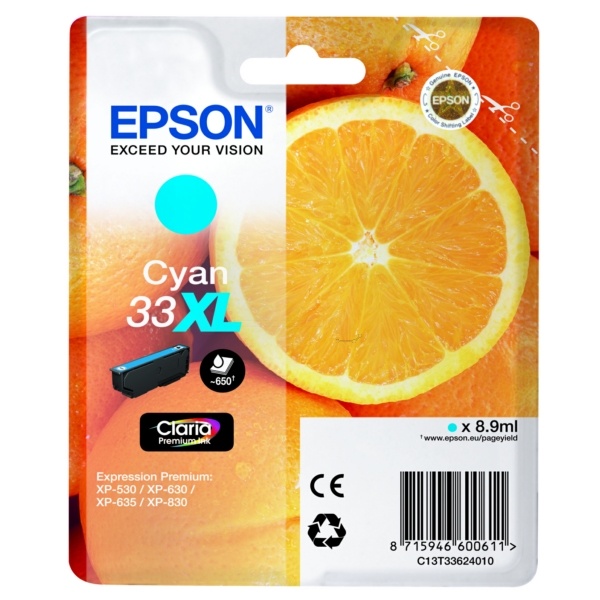 Epson 33XL cyan 8,9 ml