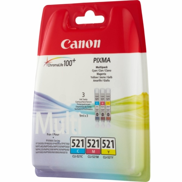 Canon 521 cyan magenta yellow 9 ml